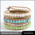 2015 opal beads Rocker Leather Wrap Bracelets